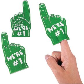 Green Mini We're Number One Foam Fingers (Set of 12)