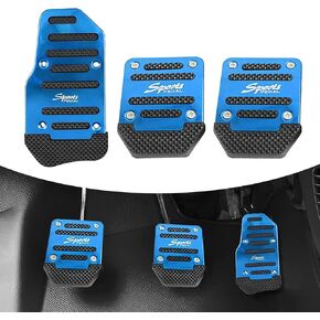 3 PCS Car Foot Pedal Kit, Alloy Anti-Friction Anti-Slip Transmission Accelerator Pedal Brake Pedal Cover Clutch Pedal, Decorative Modification Accessories, Suitable for Manual Vehicles (Red)