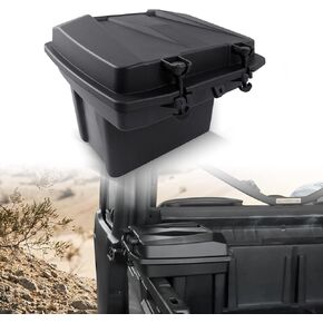 Removable Rear Cargo Box Storage Bin Compatible with Can Am Defender HD5/ HD8/ HD10/ Commander Double Layer Bed Trunk Tool Cargo Storage Box Container with Lid
