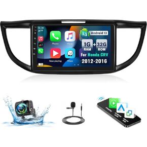 UNITOPSCI for Honda CRV 2012-2016 Radio, 9 Inch Android Car Stereo Double Din WiFi GPS Navigation Bluetooth Touch Screen FM/RDS Radio Mirror Link USB SWC Spit Screen UI+ Backup Camera