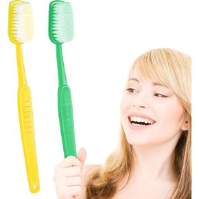2 Pack 15.75x1.57 Inches Giant Toothbrush Props, Oversized Gag Novelty Bath Brushes, Huge Comedy Item for Costume Accessory, Photo Shoots, Party Favors, Pet Grooming, Yellow and Green