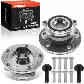 A-Premium 2 x Front or Rear Wheel Bearing and Hub Assembly Compatible with Volkswagen Audi - 2005-2019 - Jetta Passat Golf Tiguan Beetle CC Eos GTI R32 Rabbit & A3/Q3/TT Quattro