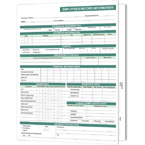 Employee Personnel File Folders (25 Pack), 9.5 * 11.5inch, 2 Inner Pockets, for Letter Size Paper, Storage of Employee Records and Forms, Confidential&Secure, Large Capacity, Convenient and Practical