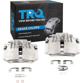 TRQ New Front Disc Brake Caliper with Bracket & Hardware Pair for 99-02 Ford Mustang Base GT