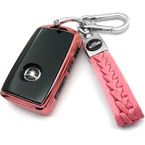 Creativity for Mazda Key Fob Cover. Suitable for 2020-2024 Mazda CX-30, CX-5, CX-9, CX-50, Suitable for Mazda 3 Hatchback, Suitable for 2019-2024 Mazda 3 6 Smart Remote Key Case(Pink Combination)