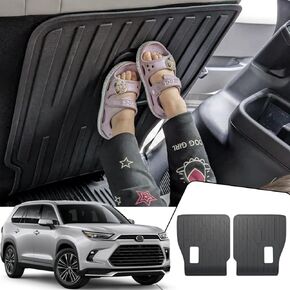 Kick Mats Backrest Mats for 2020-2024 Toyota Grand Highlander 7 Seat Captain Seat Accessories, All-Weather TPE Interior Seat Back Covers Protector(Grand Highlander-2nd Row Kick Mats)