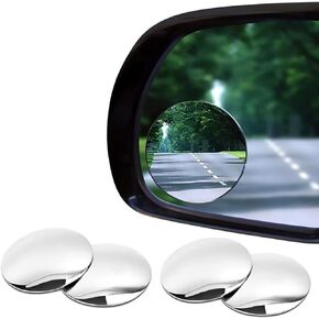 Blind Spot Car Mirror 2 Pack-2 Inch Round Rear View Convex Mirrors for Cars/SUVs/Motorcycles/Trucks/Trailers/Snowmobiles/Bicycles/RVs/Boats/Golf Carts with Rust Resistant Frame-HD Real Glass