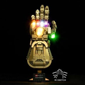 Kyglaring Led Lighting Set for Lego Infinity Gauntlet -Light kit Compatible with Lego 76191 Building Blocks Model - with IR Switch for Inductive On and Off - Not Include Model (Standard Version)