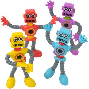 3.5" Bendable Robot, Assorted Colors and Styles -12 Pk- Party Favor, Accessory, Goody Bags, Prizes, Piñatas, Carnivals…