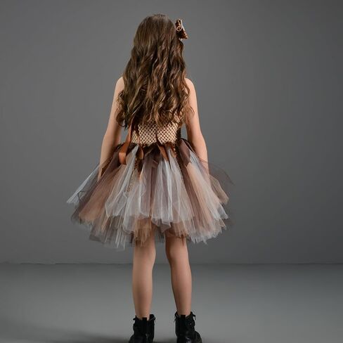IMEKIS Toddler Kids Girl Cavegirl Costume Halloween Cosplay Dress with Headband Leopard Print Tutu Birthday Outfits in Saudi Arabia