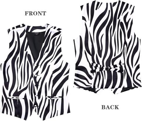 2-Piece Animal Print Vest for Men, Party Waistcoat Vest & Bow Tie, S-3XL in Kuwait