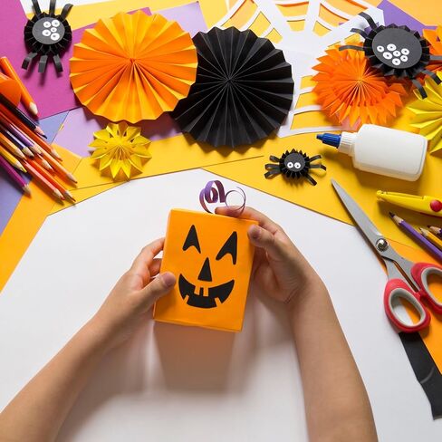 100 ورقة من ورق البطاقات الملونة للهالوين، مقاس 8.5 × 11 بوصة، أوراق قصاصات متنوعة باللون الأخضر والبرتقالي والأرجواني لعيد الهالوين للوازم المنزلية والمكتبية المدرسية، 65 رطلًا in Kuwait