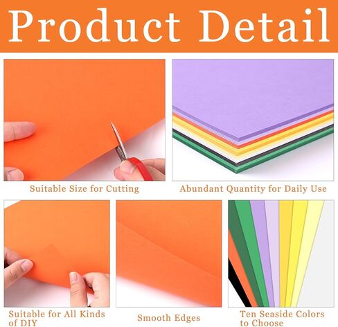 100 ورقة من ورق البطاقات الملونة للهالوين، مقاس 8.5 × 11 بوصة، أوراق قصاصات متنوعة باللون الأخضر والبرتقالي والأرجواني لعيد الهالوين للوازم المنزلية والمكتبية المدرسية، 65 رطلًا in Kuwait