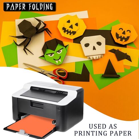 100 ورقة من ورق البطاقات الملونة للهالوين، مقاس 8.5 × 11 بوصة، أوراق قصاصات متنوعة باللون الأخضر والبرتقالي والأرجواني لعيد الهالوين للوازم المنزلية والمكتبية المدرسية، 65 رطلًا in Kuwait