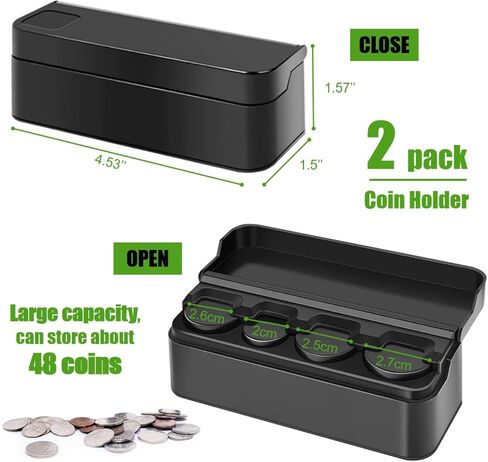 WSSROGY Car Coin Change Holder Organizer Storage Universal for Car SUV Trucks in Saudi Arabia