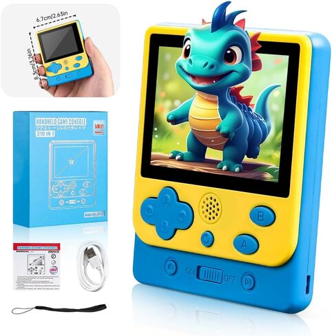 Retro Handheld Game Console, Handheld Games for Kids/Lover, Portable Handheld Game Console, 500+ FC Classic Games, Retro Game Console Support Connecting TV & 2 Players(Yellow) in Saudi Arabia