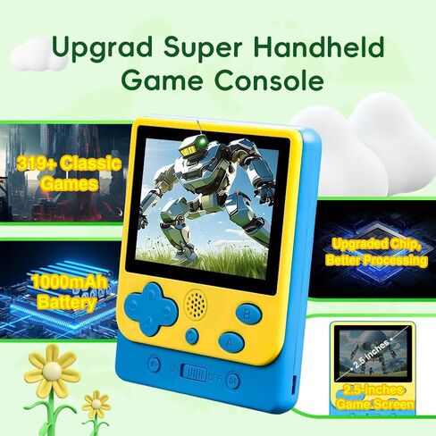 Retro Handheld Game Console, Handheld Games for Kids/Lover, Portable Handheld Game Console, 500+ FC Classic Games, Retro Game Console Support Connecting TV & 2 Players(Yellow) in Saudi Arabia