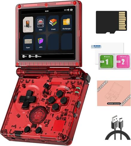 RG35XXSP Handheld Retro Game Console 3.5" IPS Screen 64GB TF Card Preload 4400 Electronic Games, 3300mAH Battery Support WiFi Bluetooth HDMI(Red New) in Saudi Arabia
