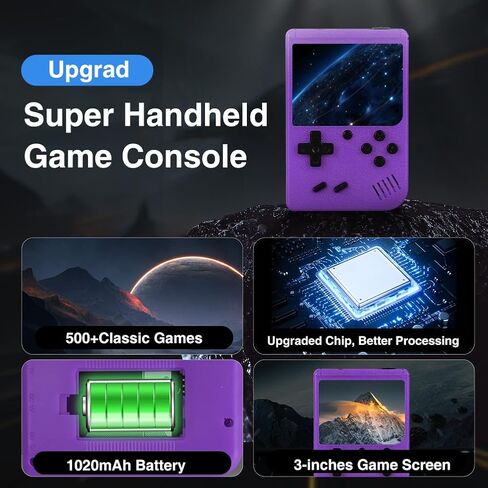 Retro Handheld Game Console, Handheld Games for Kids/Lover, Portable Handheld Game Console, 500+ FC Classic Games, Retro Game Console Support Connecting TV & 2 Players(Yellow) in Saudi Arabia