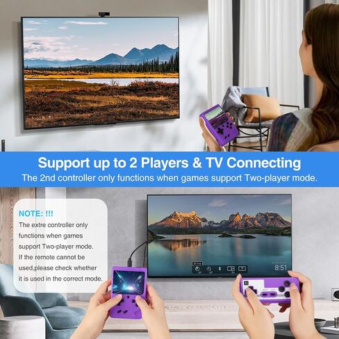 Retro Handheld Game Console, Handheld Games for Kids/Lover, Portable Handheld Game Console, 500+ FC Classic Games, Retro Game Console Support Connecting TV & 2 Players(Yellow) in Saudi Arabia