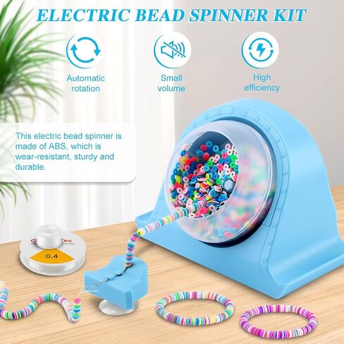 QWLWBU حبة سبينر، سبينر حبة الطين لسهولة صنع المجوهرات، USB حبة سبينر الكهربائية مع 2 إبر منحنية، سبينر كهربائي سريع الديكور للمجوهرات DIY والأساور والقلائد in Kuwait