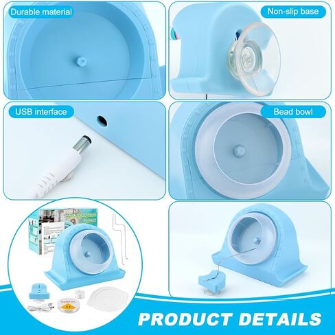 QWLWBU حبة سبينر، سبينر حبة الطين لسهولة صنع المجوهرات، USB حبة سبينر الكهربائية مع 2 إبر منحنية، سبينر كهربائي سريع الديكور للمجوهرات DIY والأساور والقلائد in Kuwait