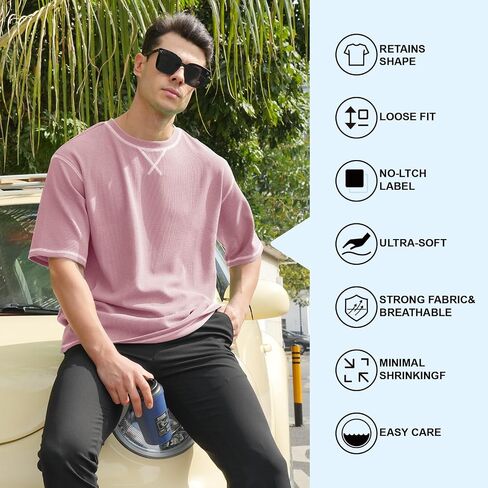 DEOLAX Mens T-Shirts Men‘s Loose Fit Athletic T-Shirts Crew Neck Outdoor Workout Mens Tops Fashion Soild Mens Tee in Saudi Arabia