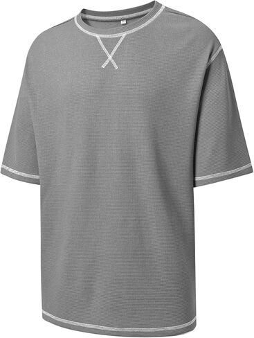 DEOLAX Mens T-Shirts Men‘s Loose Fit Athletic T-Shirts Crew Neck Outdoor Workout Mens Tops Fashion Soild Mens Tee in Kuwait