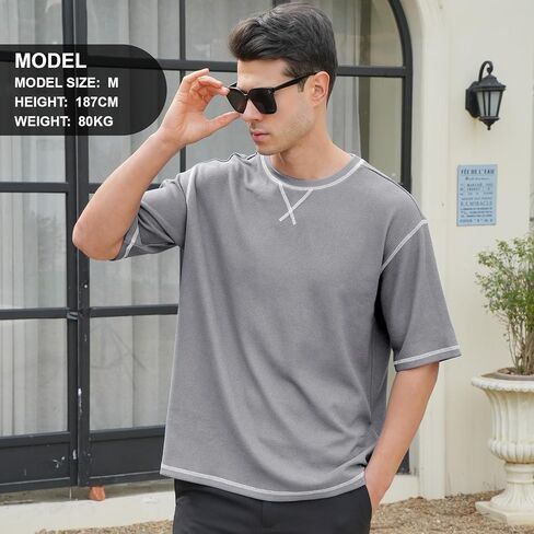 DEOLAX Mens T-Shirts Men‘s Loose Fit Athletic T-Shirts Crew Neck Outdoor Workout Mens Tops Fashion Soild Mens Tee in Kuwait