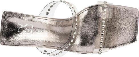 NY & C - New York & Company Zeta Emb للنساء من Lucite Mule كاجوال، صنادل، مقدمة مربعة، نعل خارجي مطاطي in Kuwait