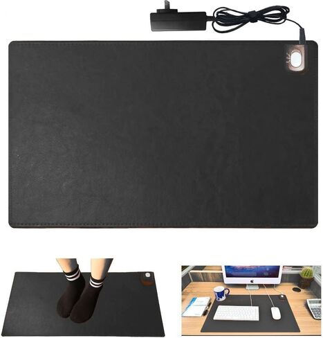 Warm Desk Pad,kupx 20v Safe Voltage Automatic Control Warm Official Big Mouse Pad Game Mouse Pad Extended Edition Pu Gaming Mouse Mat Functional,Foot Warmer Pad Warm Desk Pad 23.6"*14"*0.12" Black in Saudi Arabia