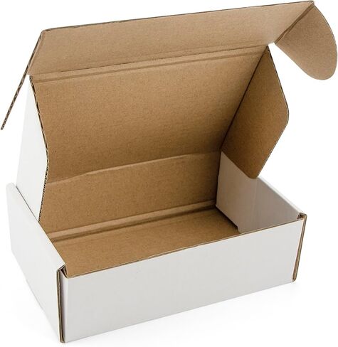 مركز لوحة السجادة، صناديق شحن بيضاء مقاس 9 × 6 × 3، صندوق من الورق المقوى المموج الصغير، بريد للأعمال الصغيرة، بريد الهدايا، كرتون التعبئة، 26 حزمة in Kuwait