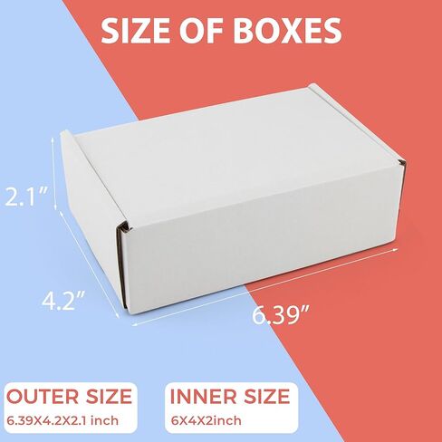 مركز لوحة السجادة، صناديق شحن بيضاء مقاس 9 × 6 × 3، صندوق من الورق المقوى المموج الصغير، بريد للأعمال الصغيرة، بريد الهدايا، كرتون التعبئة، 26 حزمة in Kuwait