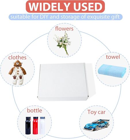 مركز لوحة السجادة، صناديق شحن بيضاء مقاس 9 × 6 × 3، صندوق من الورق المقوى المموج الصغير، بريد للأعمال الصغيرة، بريد الهدايا، كرتون التعبئة، 26 حزمة in Kuwait