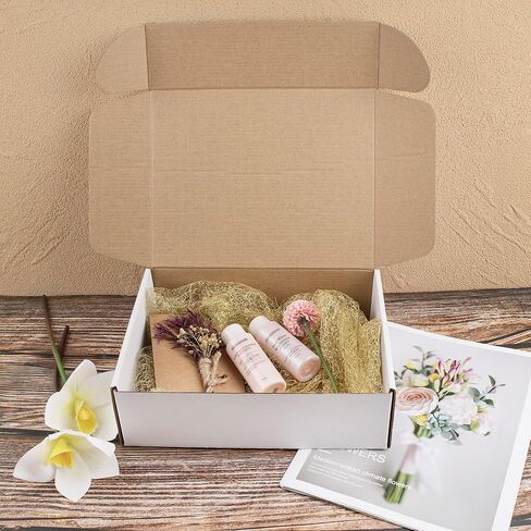 مركز لوحة السجادة، صناديق شحن بيضاء مقاس 9 × 6 × 3، صندوق من الورق المقوى المموج الصغير، بريد للأعمال الصغيرة، بريد الهدايا، كرتون التعبئة، 26 حزمة in Kuwait