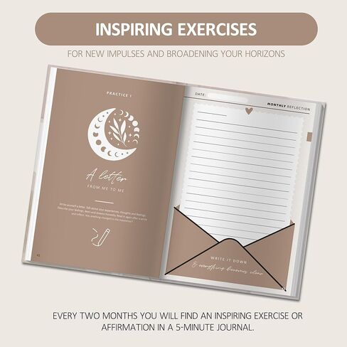 مجلة 5 دقائق - مجلة الامتنان مع المطالبات - مجلة 5 دقائق لمدة 20 أسبوعًا للنساء والرجال - مجلة اليقظة الذهنية غير المؤرخة للتأكيد واليقظة والتأمل in Kuwait