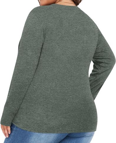 Anymiss Fall Plus Size Tops for Women 2024 Winter Sweaters Trendy Long sleeve Crew Neck Tshirts in Saudi Arabia