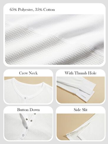 قمصان Tankaneo النسائية بأكمام طويلة من Henley وفتحة رقبة على شكل حرف V عميقة مع فتحة إبهام in Saudi Arabia