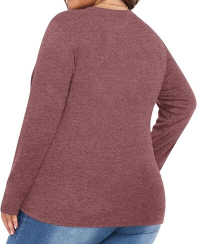 Anymiss Fall Plus Size Tops for Women 2024 Winter Sweaters Trendy Long sleeve Crew Neck Tshirts in Saudi Arabia
