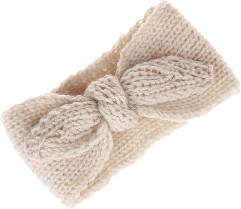 عصابة رأس OVOY Turban للفتيات الصغيرات - رباط شعر على شكل أرنب دافئ للأطفال حديثي الولادة قطعتين (عدد 2 (عبوة من 1)، بيج + رمادي) in Saudi Arabia