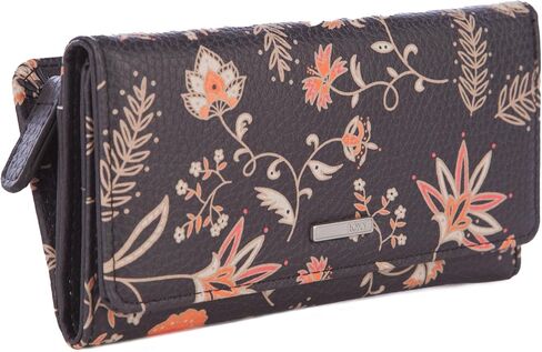 Roxy Women's Stylish Textured Vegan-Friendly Faux Leather Trifold Wallet with Embossed Artwork in Saudi Arabia