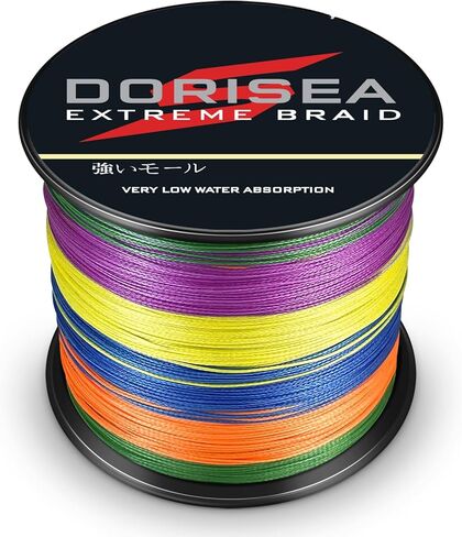 Dorisea المتطرفة جديلة 100% بولي ايثيلين متعدد الألوان مضفر خط الصيد 109 ياردة-2187 ياردة 6-550Lb اختبار الصيد سلك الصيد سلسلة Superline in Kuwait
