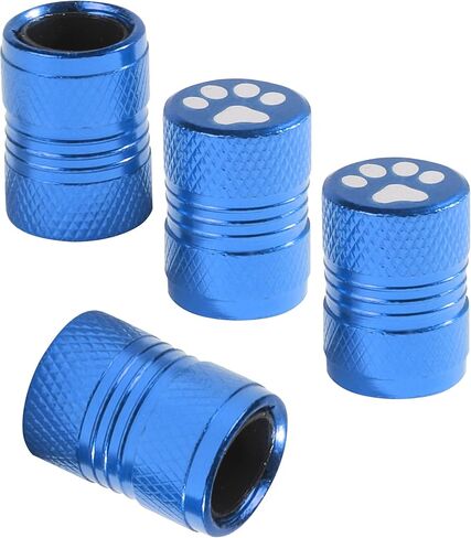 4PCS Tire Valve Caps,Valve Stem Caps,Car Accessories Tire Valve Stem Caps,Car Tire Cap,Metal Tire Stem Caps,Valve Caps for Car Tires Cat/Dog Paw,for Cars Trucks Motorcycles Suvs and Bikes (Blue) in Saudi Arabia