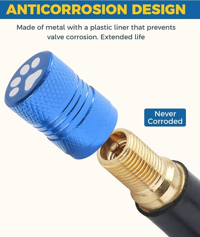 4PCS Tire Valve Caps,Valve Stem Caps,Car Accessories Tire Valve Stem Caps,Car Tire Cap,Metal Tire Stem Caps,Valve Caps for Car Tires Cat/Dog Paw,for Cars Trucks Motorcycles Suvs and Bikes (Blue) in Saudi Arabia