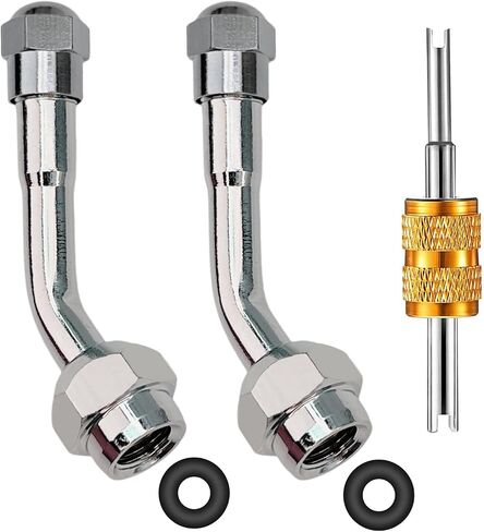 Valve Stem Extenders,45 Degree 90 Degree 135 Degree Tire Valve Extension Compatible for Dual Wheels Passenger Cars, RV, Stroller, Bicycles, Motorcycles and Trailers (2 Pack 135 Degree) in Kuwait