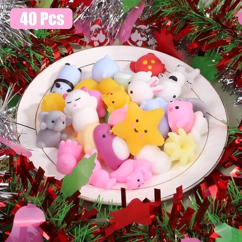 Kawaii Extrusion Toys Children's Party Gifts with Glutinous Rice Soft Toys Soft Novelty Mini Stress Relief Toys Class Prizes Birthday Gifts Gift Bag Fillers (40 Multi-Color Animals) in Saudi Arabia