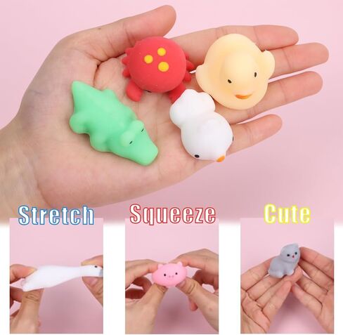 Kawaii Extrusion Toys Children's Party Gifts with Glutinous Rice Soft Toys Soft Novelty Mini Stress Relief Toys Class Prizes Birthday Gifts Gift Bag Fillers (40 Multi-Color Animals) in Saudi Arabia