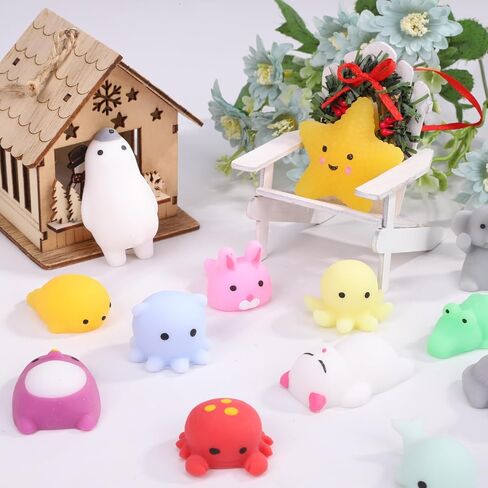 Kawaii Extrusion Toys Children's Party Gifts with Glutinous Rice Soft Toys Soft Novelty Mini Stress Relief Toys Class Prizes Birthday Gifts Gift Bag Fillers (40 Multi-Color Animals) in Saudi Arabia