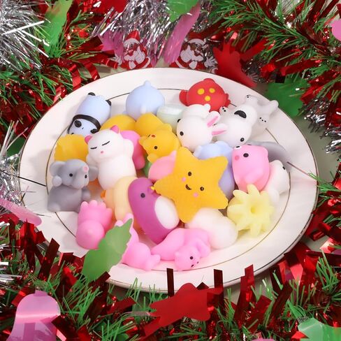 Kawaii Extrusion Toys Children's Party Gifts with Glutinous Rice Soft Toys Soft Novelty Mini Stress Relief Toys Class Prizes Birthday Gifts Gift Bag Fillers (40 Multi-Color Animals) in Saudi Arabia