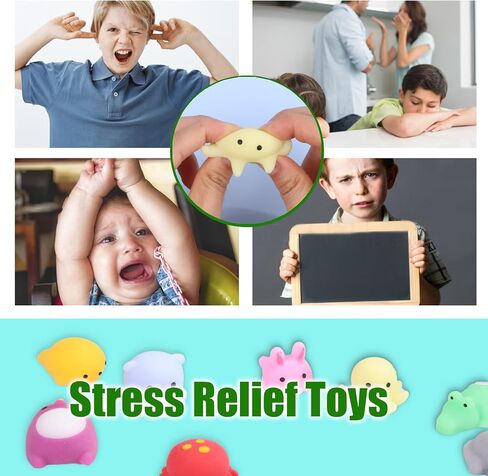 Kawaii Extrusion Toys Children's Party Gifts with Glutinous Rice Soft Toys Soft Novelty Mini Stress Relief Toys Class Prizes Birthday Gifts Gift Bag Fillers (40 Multi-Color Animals) in Saudi Arabia